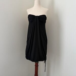Y2K Black Strapless Whismygoth Strapless Mini Dress Size Small